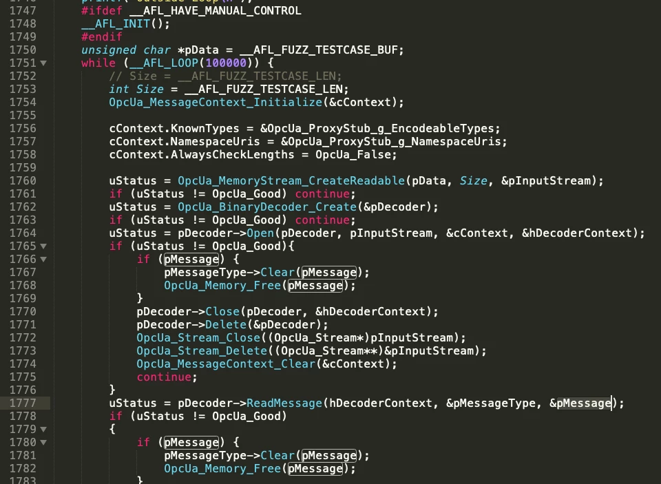 Ansi-C stack harness compiled with AFL