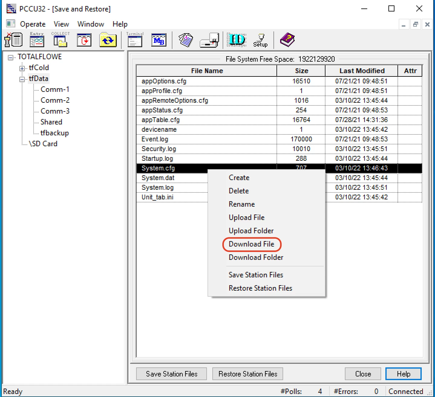 Claroty Team82: Now that we have an authentication bypass, it is time to look at functionalities available to authenticated users. This is what the file download procedure looks like in Wireshark.
