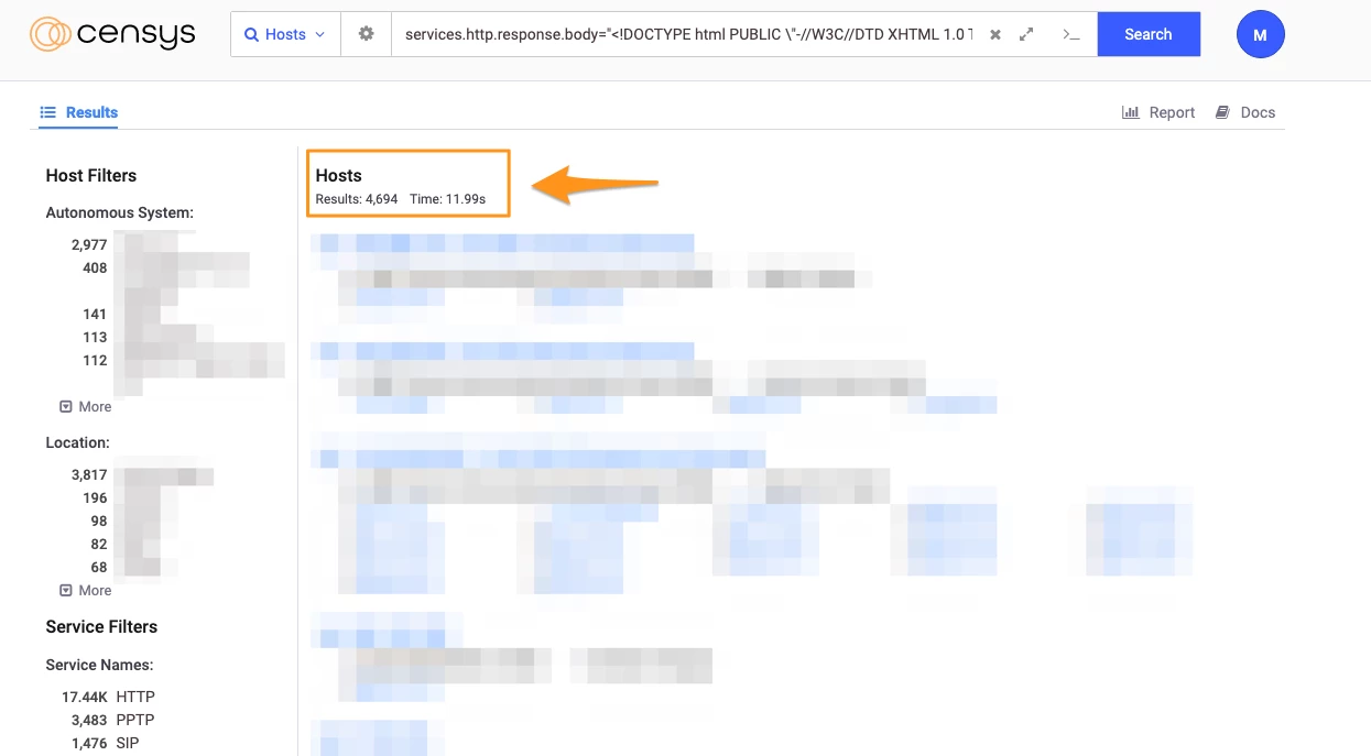 Censys Host Settings