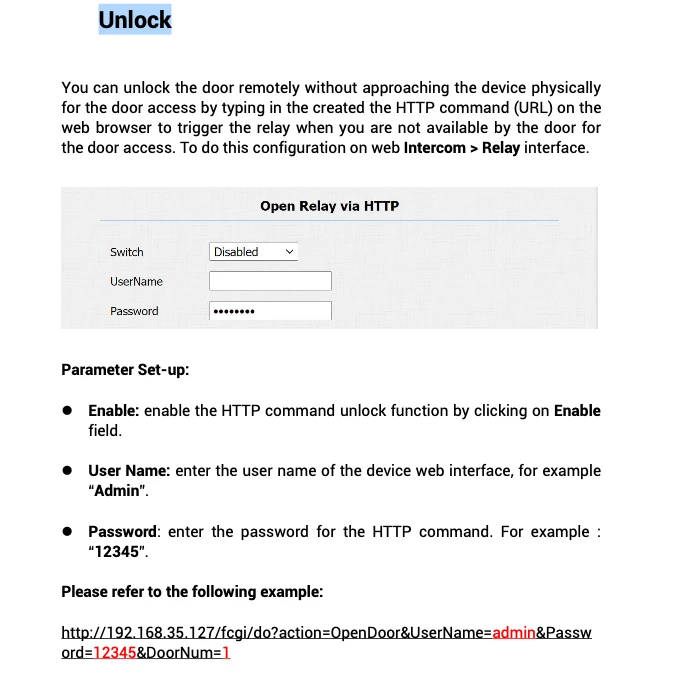 Unlock Door Instructions