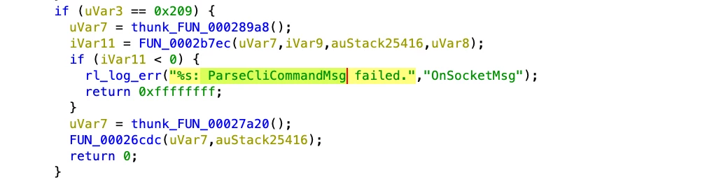 Command message fail
