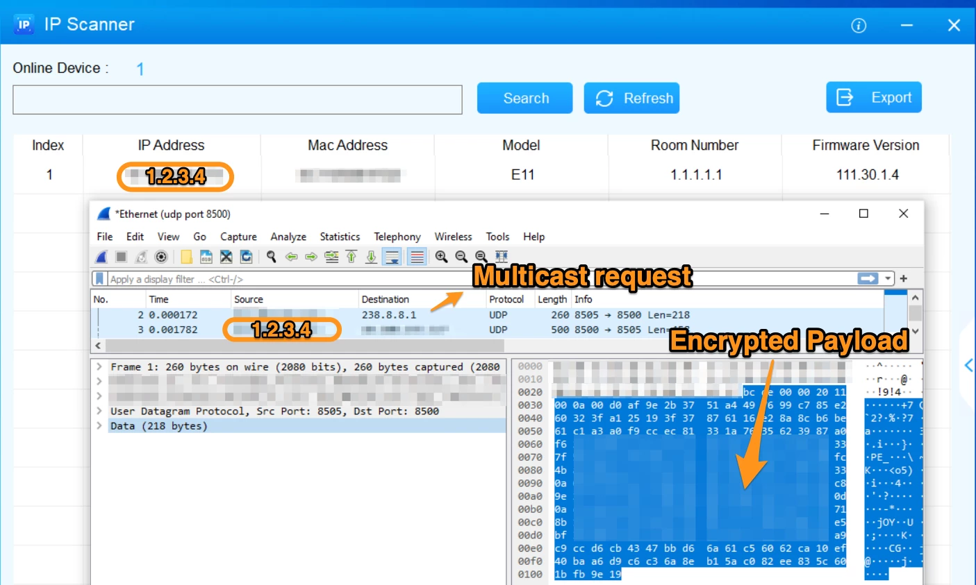 IP scanner Multicast Request