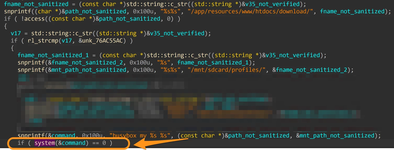 Path not sanitized snippet