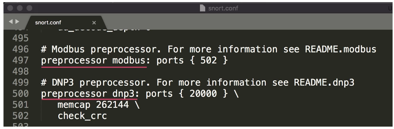 Modbus Preprocessor configuration