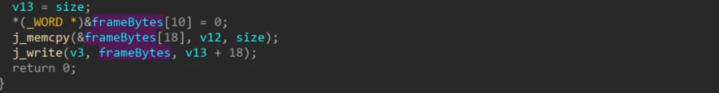 SERVICEP_WriteOutgoingData function