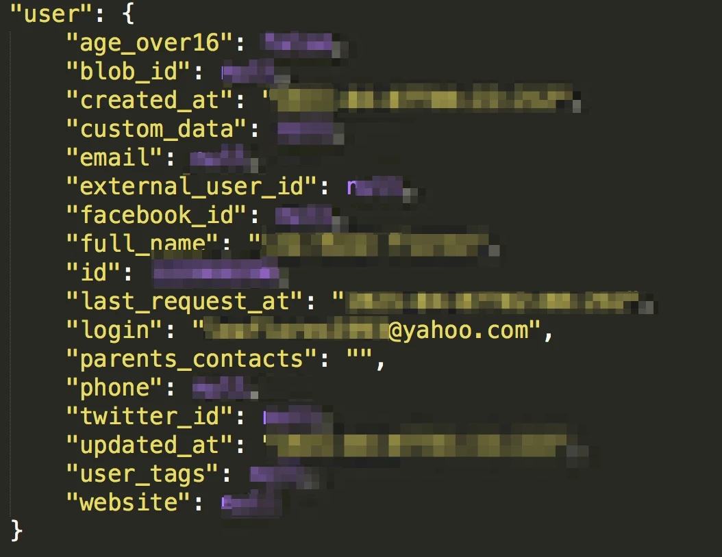 Obtained user information