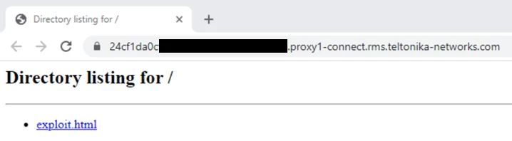 Legitimate RMS subdomain redirect to malicious web page