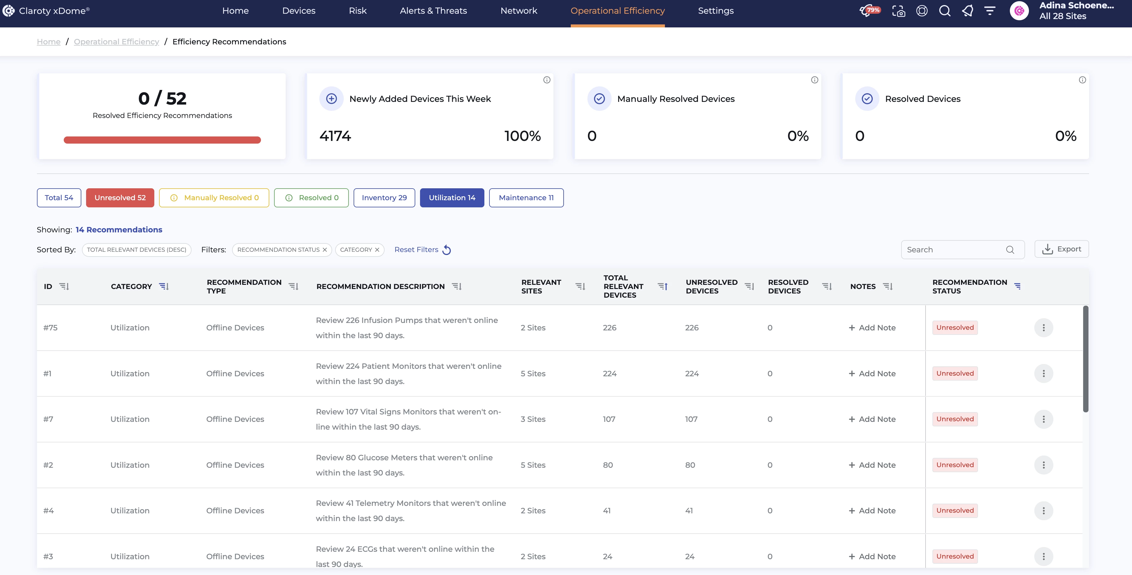 Optimize clinical workflows, track utilization, benchmark inventory levels, and manage device lifecycles in order to decrease costs, increase revenue, and mitigate risk.