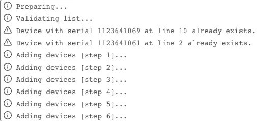 Request checking serial numbers