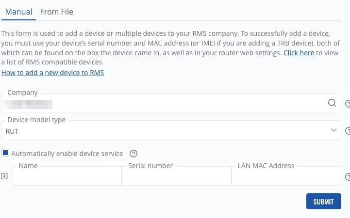 Adding a new PMS Device